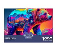 Oso marrón Puzzle De 1000 Piezas Puzzle Arte Juguete EduGatoivo Adultos Y Niños A Partir De 12 Año 38x26cm/1000pcs