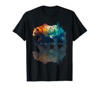 Oso Marrón Reflexión Lago Montañas Bosque Fauna Silvestre Camiseta