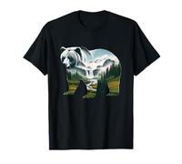 Oso Naturaleza Bosque Animal Vida Salvaje Retro Senderismo Camiseta
