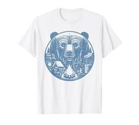 Oso Naturaleza Bosque Animal Vida Salvaje Retro Senderismo Camiseta