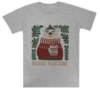 Oso Navideño De Resist Fascism Kids Grey tee Camiseta De Manga Corta para Niños Kids Grey tee Children Short Sleeve T-Shirt