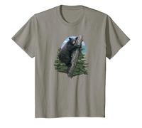 Oso Negro en un árbol - Oso - Osos - pinos - árbol Camiseta, Niños, Pizarra, 8 años