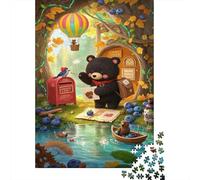 Oso Negro Puzzles De 1000 Piezas Puzzles para Adultos Puzle para Decoración del Hogar El Cartero Entrega la Carta Pasatiempo Creativ Imposible Juego De Habilidad para Toda La Familia Regalos A Pa