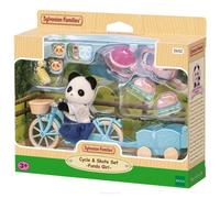 Oso panda conjunto de viaje en bicicleta con figura