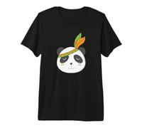 Oso Panda indígena con Tocado y Plumas Camiseta Premium