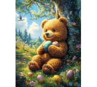 Oso Pardo Abraza un balón Rompecabezas 500 Piezas Cartón Grueso para Adultos Animal de compañías Desconectar Rutina Ejercicio Mental Relajante Decoración Dormitorio Regalo 500 PCS