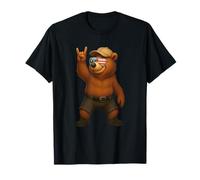 Oso pardo americano vintage rock gesture patriotic oso pardo Camiseta