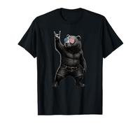 Oso pardo americano vintage rock gesture patriotic oso pardo Camiseta