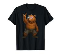 Oso pardo americano vintage rock gesture patriotic oso pardo Camiseta