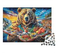 Oso Pardo Europeo Puzzles Entretenimiento Creativo Rompecabezas 1000 Piezas Obra De Arte De Juego De para Adultos Y Niños 38x26cm/1000pcs