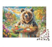 Oso Pardo Europeo Rompecabezas 1000 Piezas,Puzzle Difícil para La Familia - Tiempo De Calidad Y Diversión 52x38cm/1000pcs