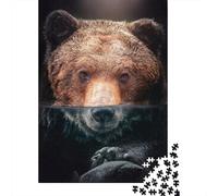Oso Pardo Fauna del Bosque Puzzle de 1000 Piezas Puzzle para Adultos Papel Escena Natural Submarina Relajante Familia Decoración Regalo 52x38cm/1000pcs