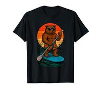 Oso Pardo remando con Gafas de Sol para Remo de Playa Camiseta