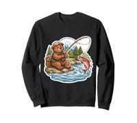 Oso Pesca Pescador Pescador Pescador Naturaleza Lago R Sudadera