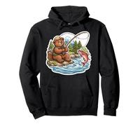 Oso Pesca Pescador Pescador Pescador Naturaleza Lago R Sudadera con Capucha