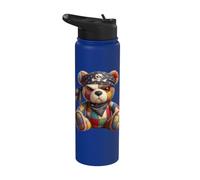 Oso Pirata Patchwork - Aventura y Estilo Stainless Steel Insulated Water Bottle