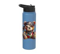 Oso Pirata Patchwork - Aventura y Estilo Stainless Steel Insulated Water Bottle