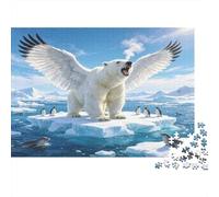 Oso Polar Alas Puzzle de 1000 Piezas Papel para Adultos Escena de Hielo Ártico Juego de Puzzle 1000 Piezas Relajación Decoración Familiar 52x38cm/1000pcs