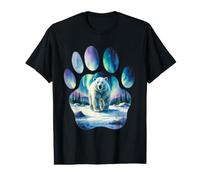 Oso Polar con Auroras boreales en Forma de Huella Camiseta gráfica económica