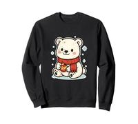 Oso Polar con Bufanda y Adorno Sudadera