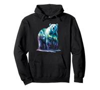 Oso Polar con Paisaje Invernal y Luces del Norte Sudadera con Capucha