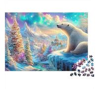 Oso Polar en un acantilado Helado Puzzle De 1000 Piezas Polar Bear Pattern Vínculo Familiar, Adultos Y Niños 38x26cm/1000pcs