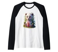 Oso Polar Hombre Mujer Boba Tea Kawaii Bubble Tea Polar Bear Camiseta Manga Raglan
