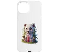 Oso Polar Hombre Mujer Boba Tea Kawaii Bubble Tea Polar Bear Carcasa para iPhone 15 Plus