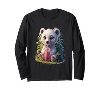 Oso Polar Hombre Mujer Boba Tea Kawaii Bubble Tea Polar Bear Manga Larga