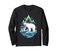Oso Polar Iceberg Aurora Boreal Manga Larga