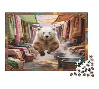 Oso Polar Mercado Calle Puzzle de 1000 Piezas para Adultos Papel Bazar Nocturno Relajación Decoración Hogar Regalo 70x50cm/1000pcs