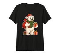Oso Polar navideño con Bufanda y Saco Camiseta Premium