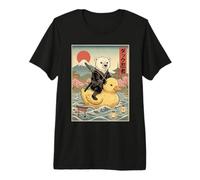 Oso Polar Ninja Japón Vintage Japonés Ukiyo-e Arte Camiseta Premium