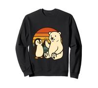 Oso Polar pingüino Amistad Retro Lindo Mejores Amigos Sudadera