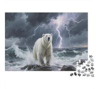 Oso Polar Puzzle 1000 Piezas Rompecabezas Adultos Niños A Partir De 12 Años Rayo Tormenta Color Eón Colorido Entretenimiento Creativo 1000pcs (75x50cm)