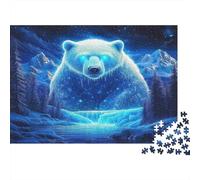 Oso Polar Puzzle de 1000 Piezas Papel para Adultos Noche Invernal Encantada Relajación Decoración Hogar Juego Familiar Regalo 70x50cm/1000pcs