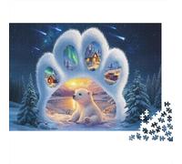 Oso Polar Puzzle de 1000 Piezas Papel para Adultos Noche Invernal Juego de Puzzle 1000 Piezas Puzzle para Toda la Familia Relajación Decoración Regalo 38x26cm/1000pcs