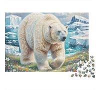 Oso Polar Puzzle para Adultos Puzzle de 1000 Piezas Papel Glaciar Ártico Relajación Decoración Hogar 52x38cm/1000pcs
