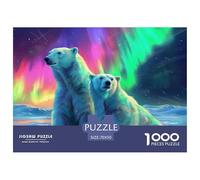 Oso Polar- Rompecabezas De 1000 Piezas para Adultos - Northern Lights Rompecabezas Desafiante Noches De Juegos - El Tamaño Final 70x50cm/1000pcs