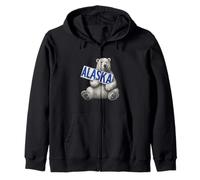 Oso Polar sosteniendo Cartel de Alaska Vintage Amante de Alaska Sudadera con Capucha