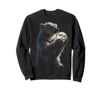Oso Polar Sosteniendo Luna Llena Luz De La Luna Estética Animal Arte Sudadera