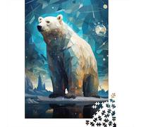 Oso Polar Standing Paquete Estilo Arte Digital Rompecabezas Cartón Reciclado 1000 Piezas, Entrenamiento Concentración, Regalo Personalizado,diversión Post-Escolar 70x50cm/1000pcs