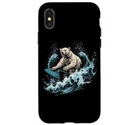 Oso Polar Surfing Wave en Tabla de Surf Playa Amante del Oso Polar Carcasa para iPhone X/XS