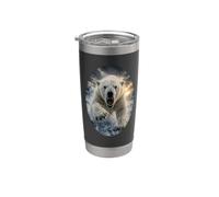 Oso Polar Wildlife Art Majestic Arctic Nature Graphic Vaso térmico de acero inoxidable de doble pared