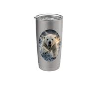 Oso Polar Wildlife Art Majestic Arctic Nature Graphic Vaso térmico de acero inoxidable de doble pared