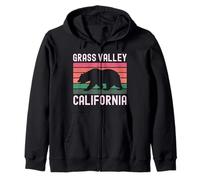 Oso Retro de Grass Valley California Vintage 530 del Condado de Nevada Sudadera con Capucha