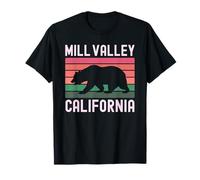 Oso Retro de Mill Valley, California, Puesta de Sol 415 628 Marín Camiseta