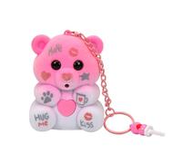 Oso Rosa Love & Tell,Osito Interactivo Grabable,Juguete Interactivo Apto para Niños a Partir de 3 Años,Peluche Parlante, Llavero de Osito de Peluche con Chupete y Llavero