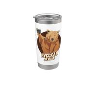 Oso Ruso Con Dicha Alma Rusa Para Rusos Rusia Vaso térmico de acero inoxidable de doble pared