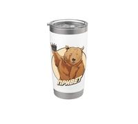 Oso Ruso Con Dicha Alma Rusa Para Rusos Rusia Vaso térmico de acero inoxidable de doble pared